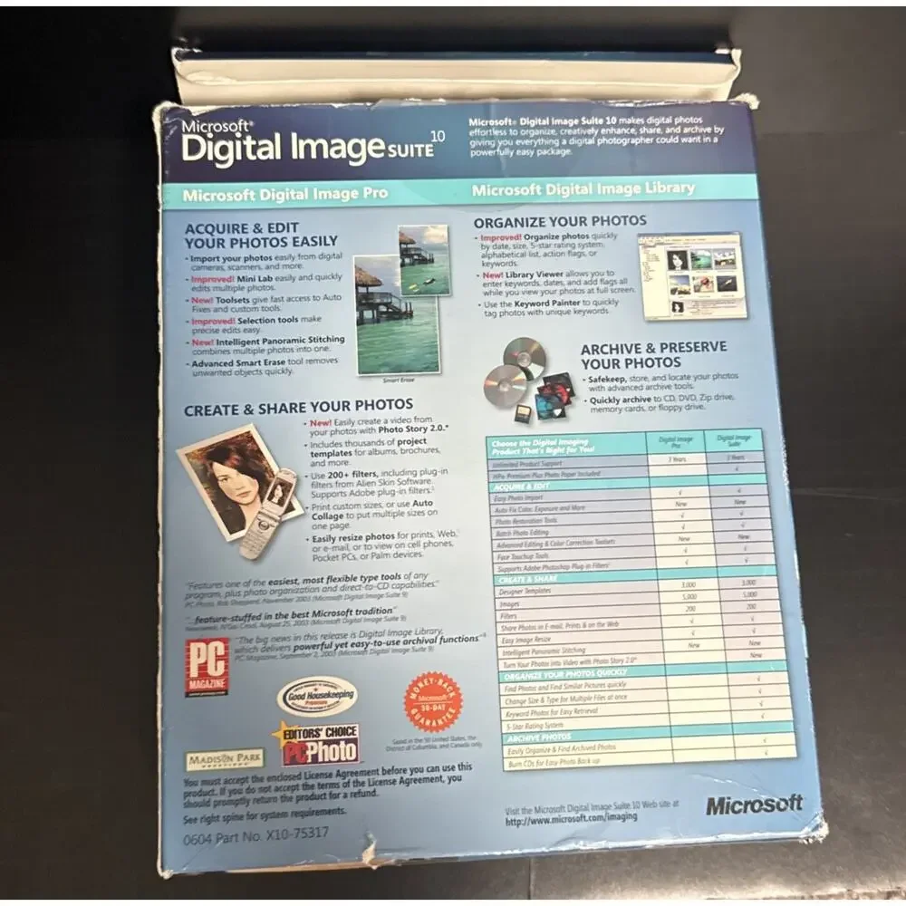 Microsoft Digital Image Suite 10 Photo Editing Software Windows 98 ME 2000 XP
